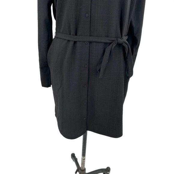 Oak + Fort Black Check Off Shoulder Shirt Dress Size Small - Picture 4 of 10